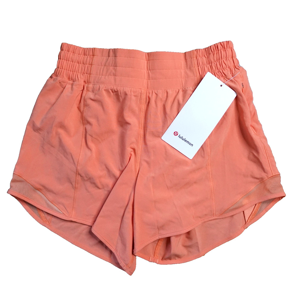 New Lululemon Size 4 Hotty Hot Shorts High Rise HR 4” Lined CRLK Peach